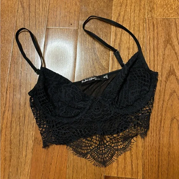 For Love and Lemons skivvies bat your lashes bralette - black - Picture 2 of 6